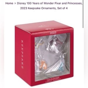 Hallmark Keepsake Disney 100 Years of Wonder Pixar & Princesses 2023 Ornaments